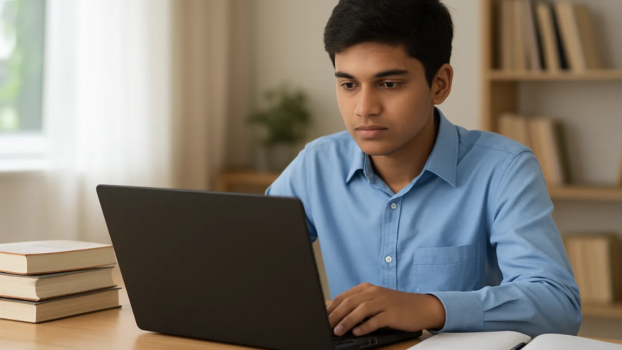 Student checking HPBOSE 10th supplementary result online