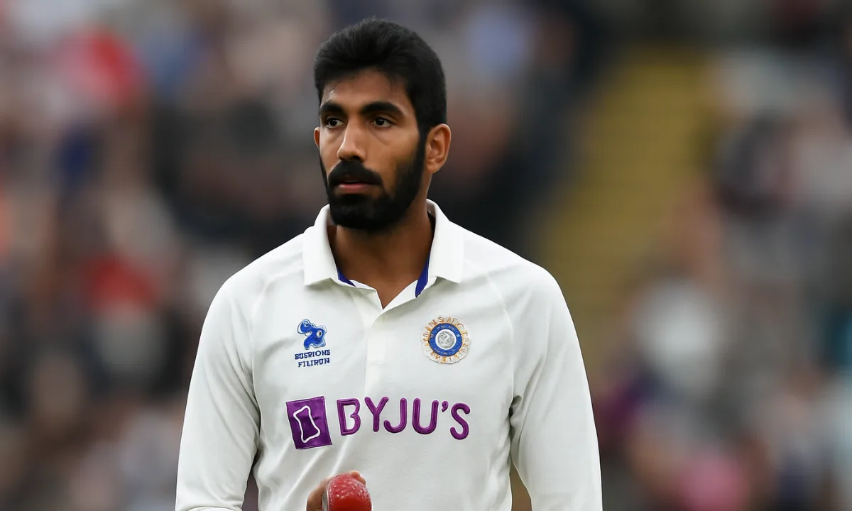 Indian fast bowler Jasprit Bumrah on cricket field
