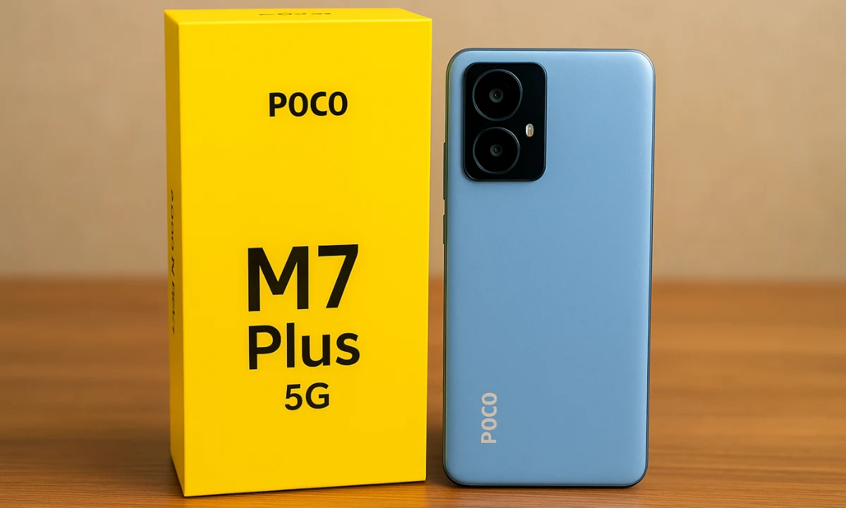 POCO M7 Plus 5G smartphone with sleek design