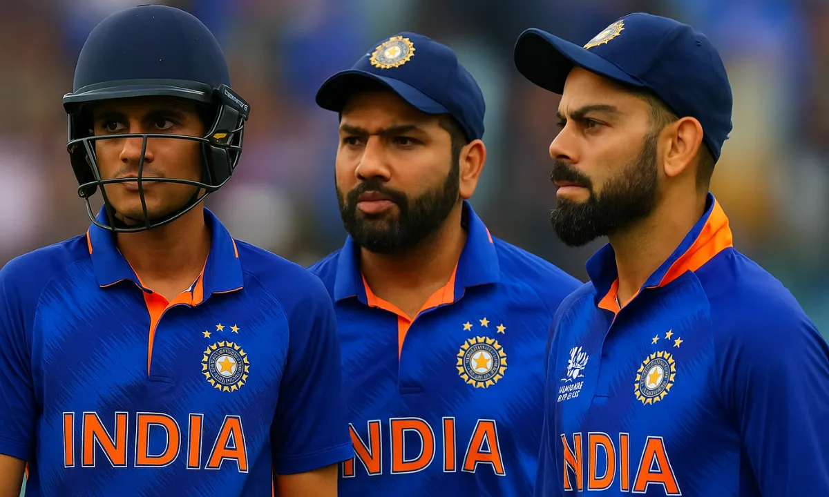 Indian cricket players celebrating on the field in ODI match