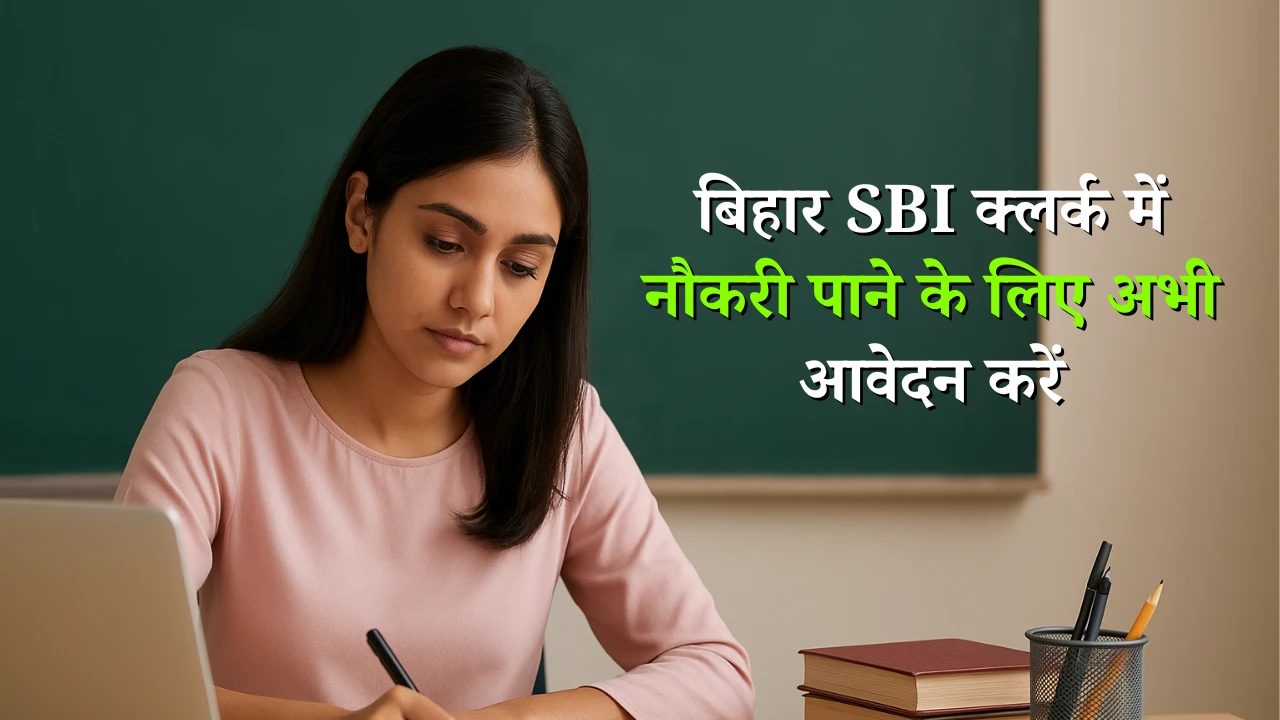 Young student preparing for Bihar TET exam, studying at desk with books and laptop